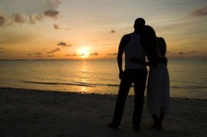 Silhouette of Couple on Beach